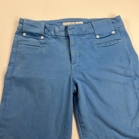 Joe’s Jeans Twill Denim Mid Rise Trouser Jeans Malibu Blue White Rivets Size 28 - Picture 4 of 13